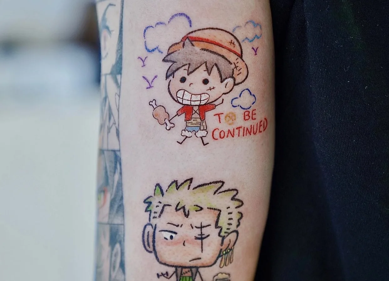 Crayon tattoo by a Baron Art artist